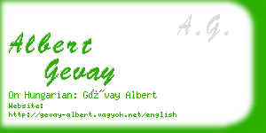 albert gevay business card